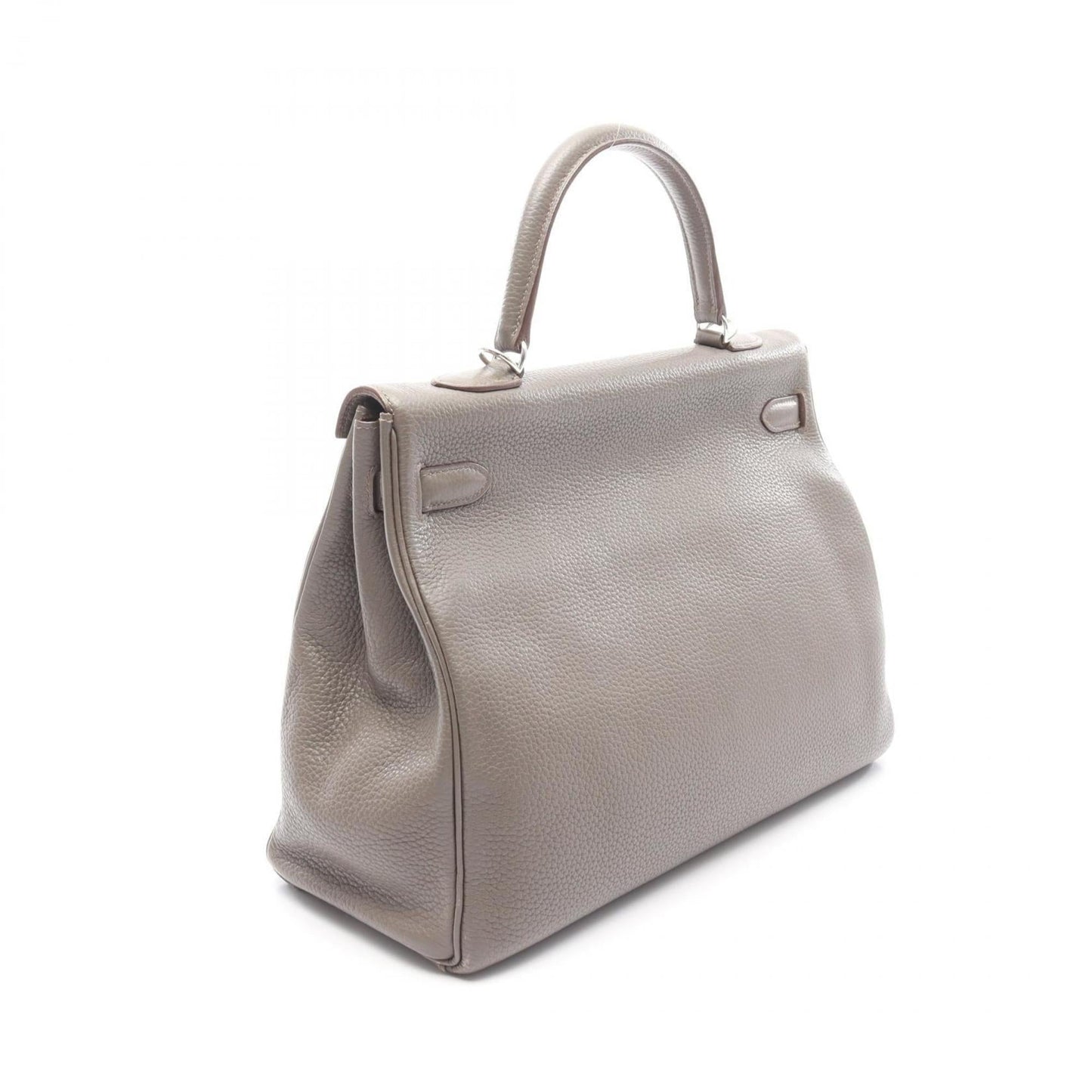 Hermes Brown Etain Taurillon Clemence Leather Handbag ( )