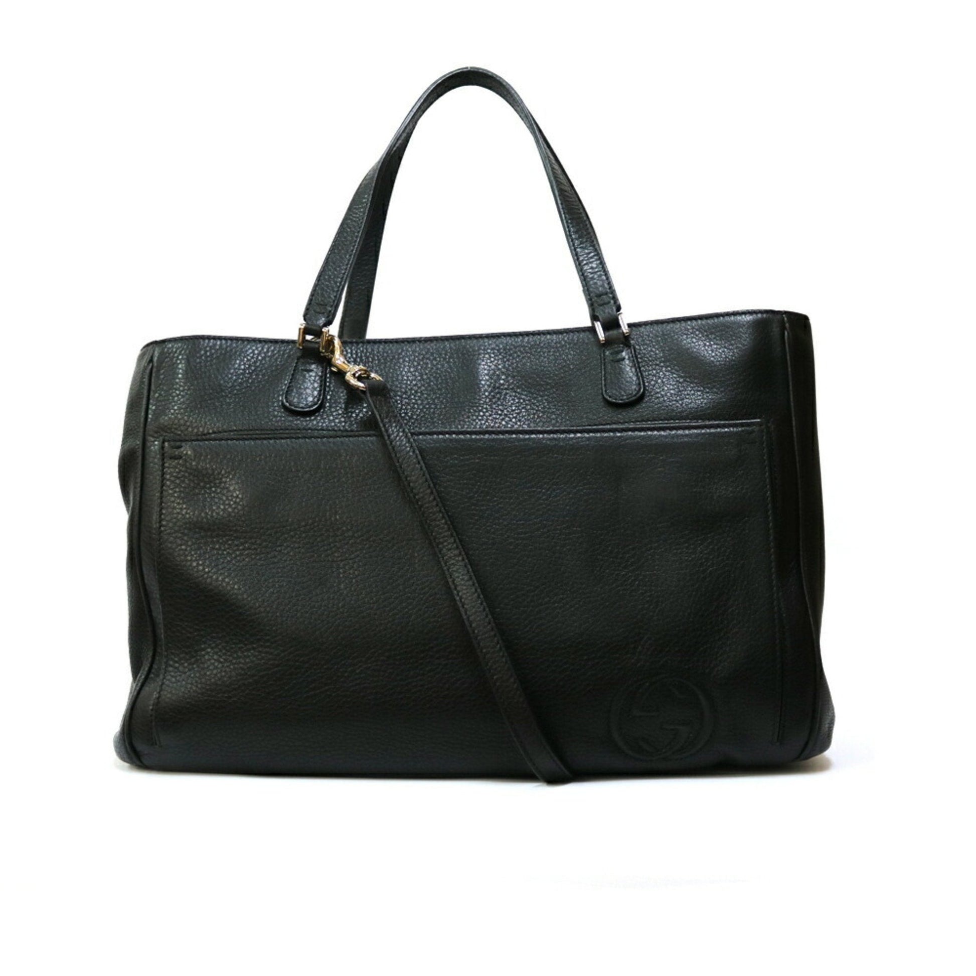 Gucci Black Leather Shoulder Bag Style 5