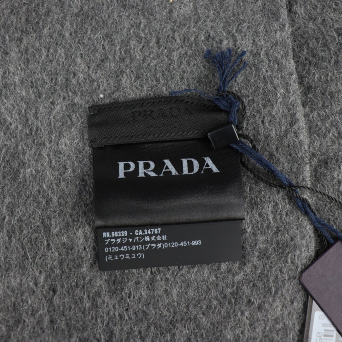 Prada muffler cashmere % wool ARDESIA gray system with tag Luxury Handbag