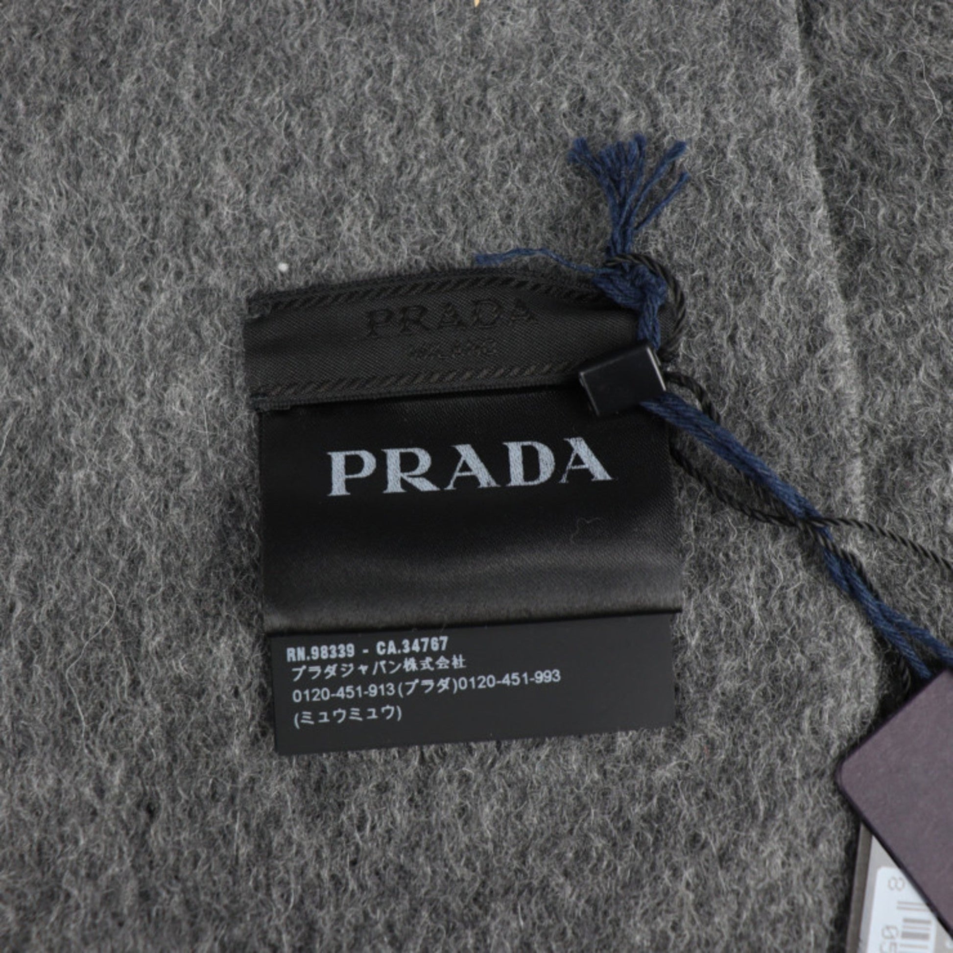 Prada muffler cashmere % wool ARDESIA gray system with tag Luxury Handbag