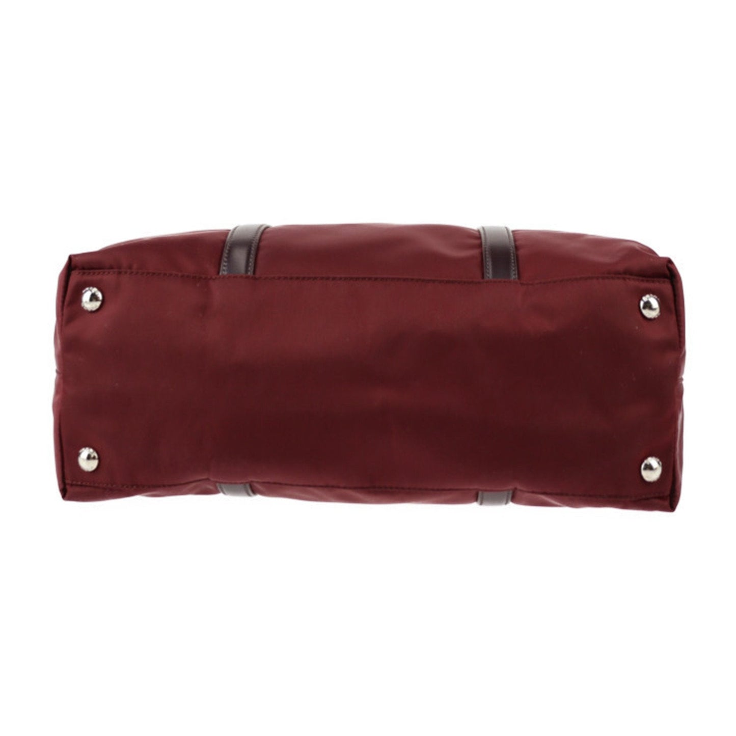 Prada Tote Bag Nylon Leather GRANATO Garnet Bordeaux 2WAY Shoulder Triangle Logo