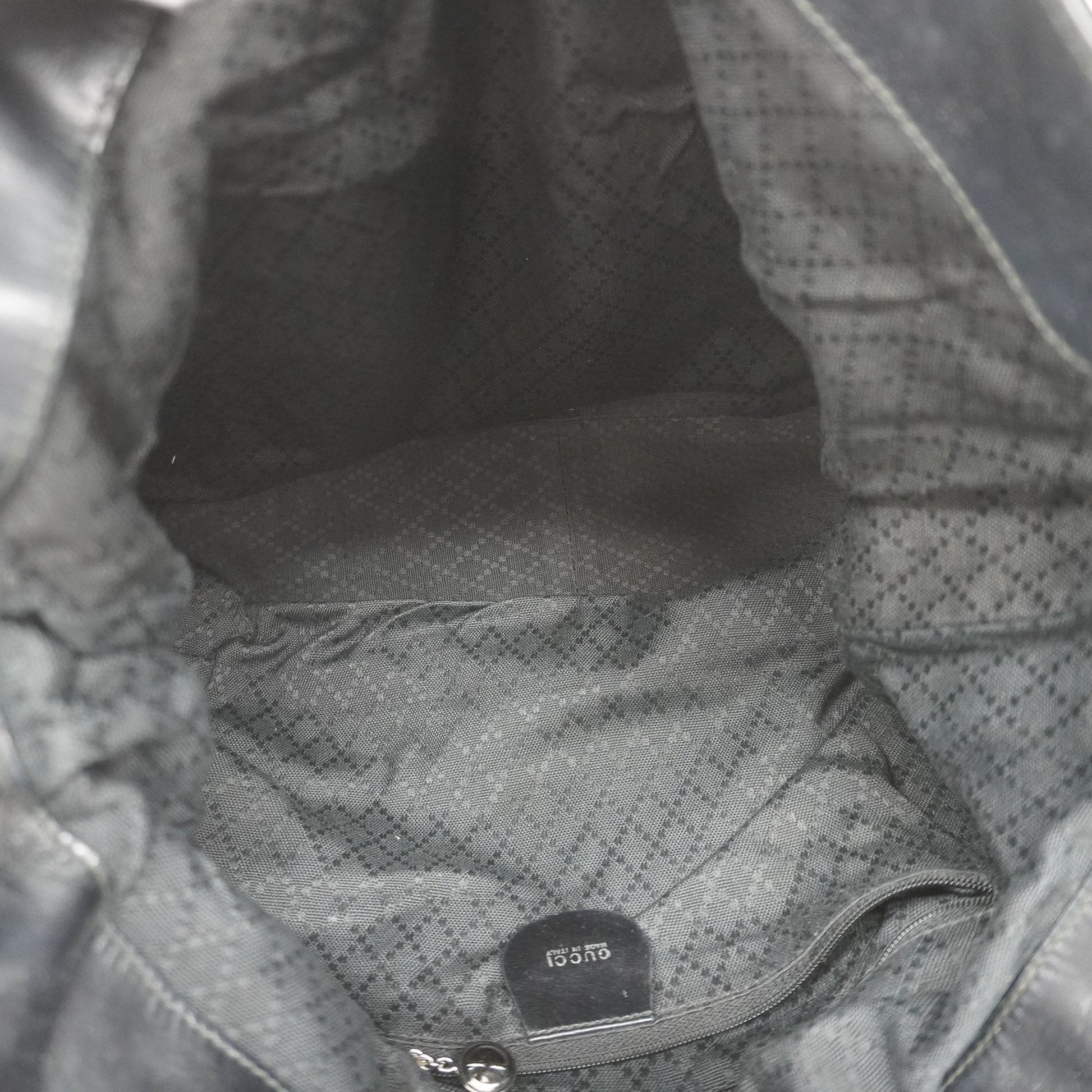 Gucci Bamboo Black Canvas Nylon Shoulder Bag
