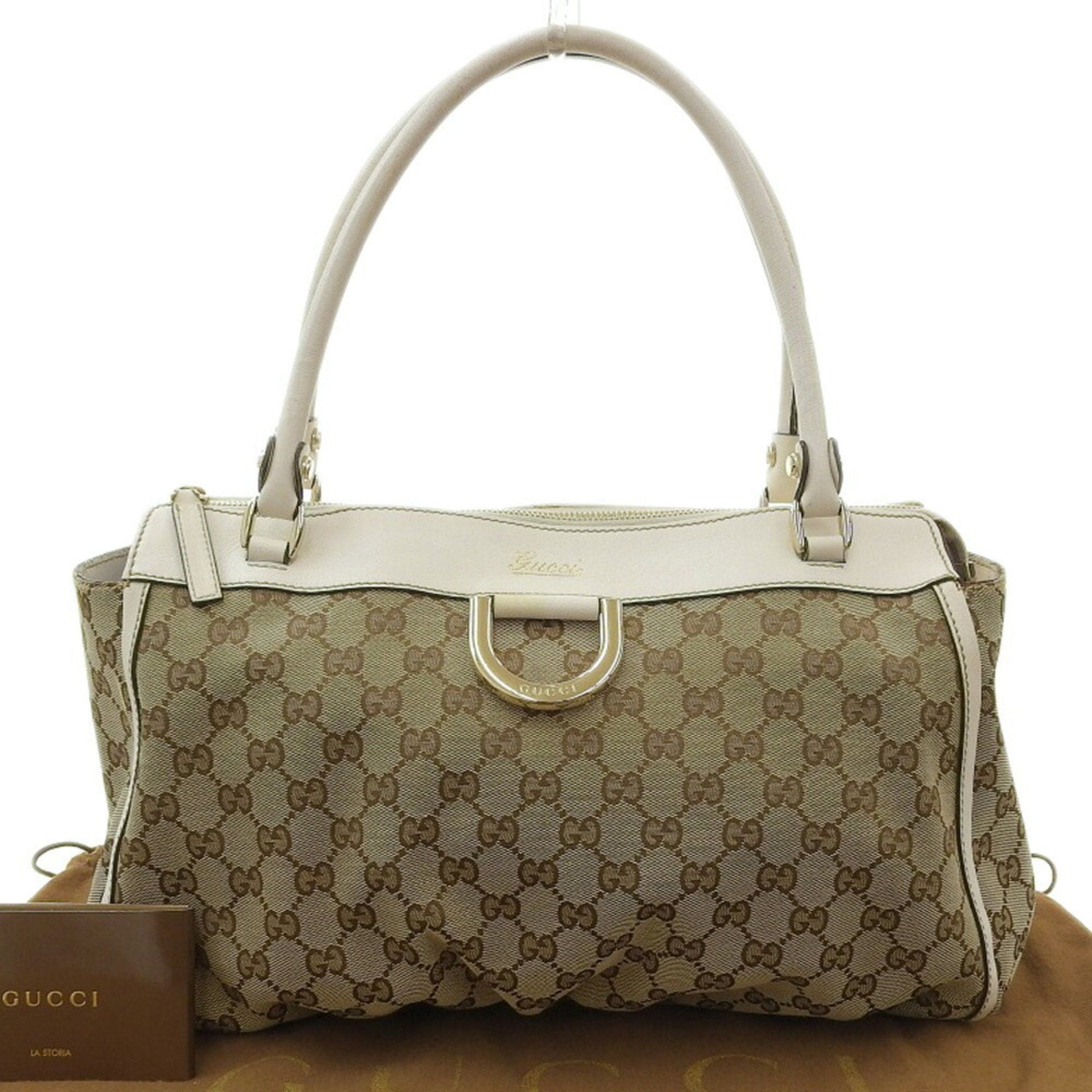 Gucci Lou Leather Canvas Tote