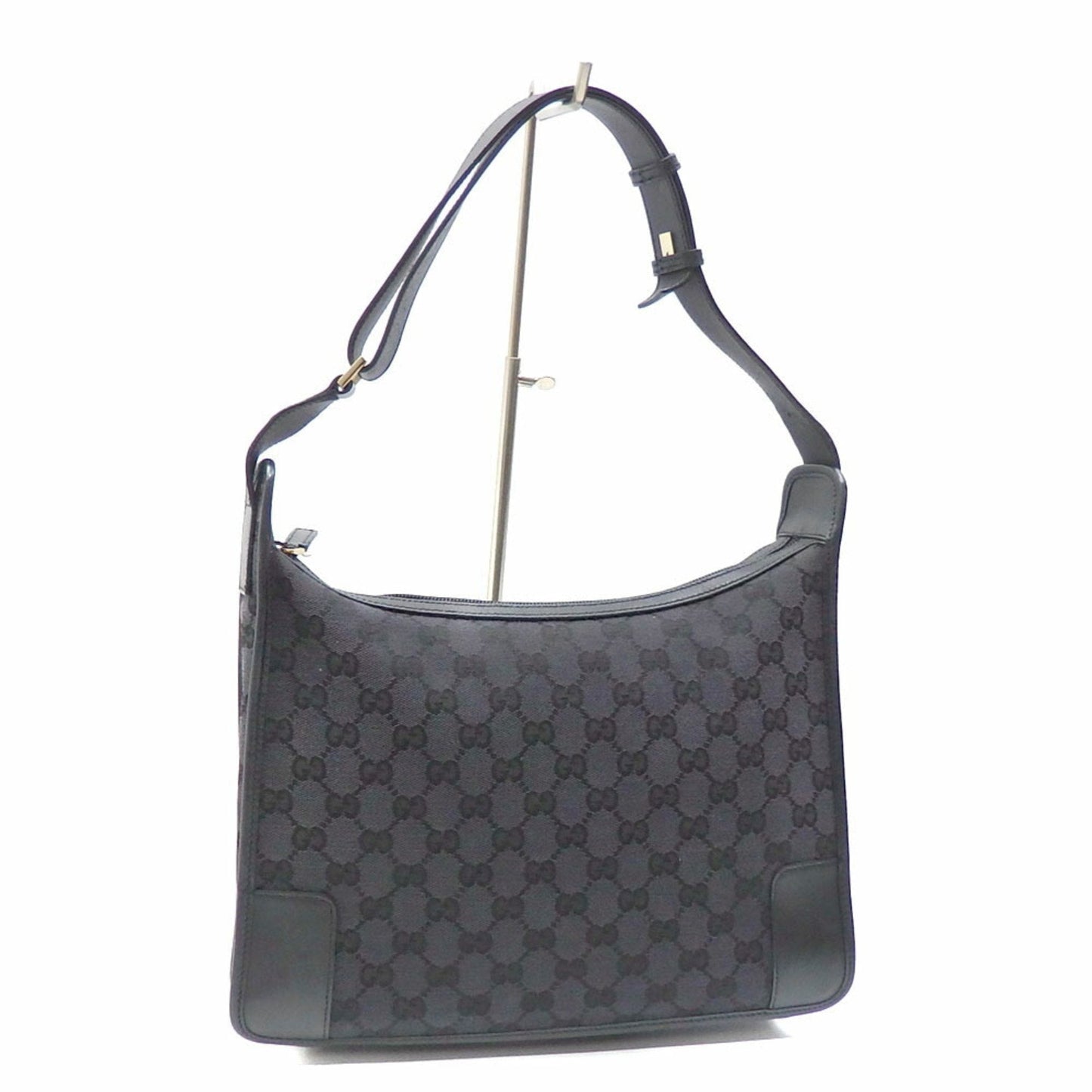 Gucci Lou Leather Canvas Shoulder Bag
