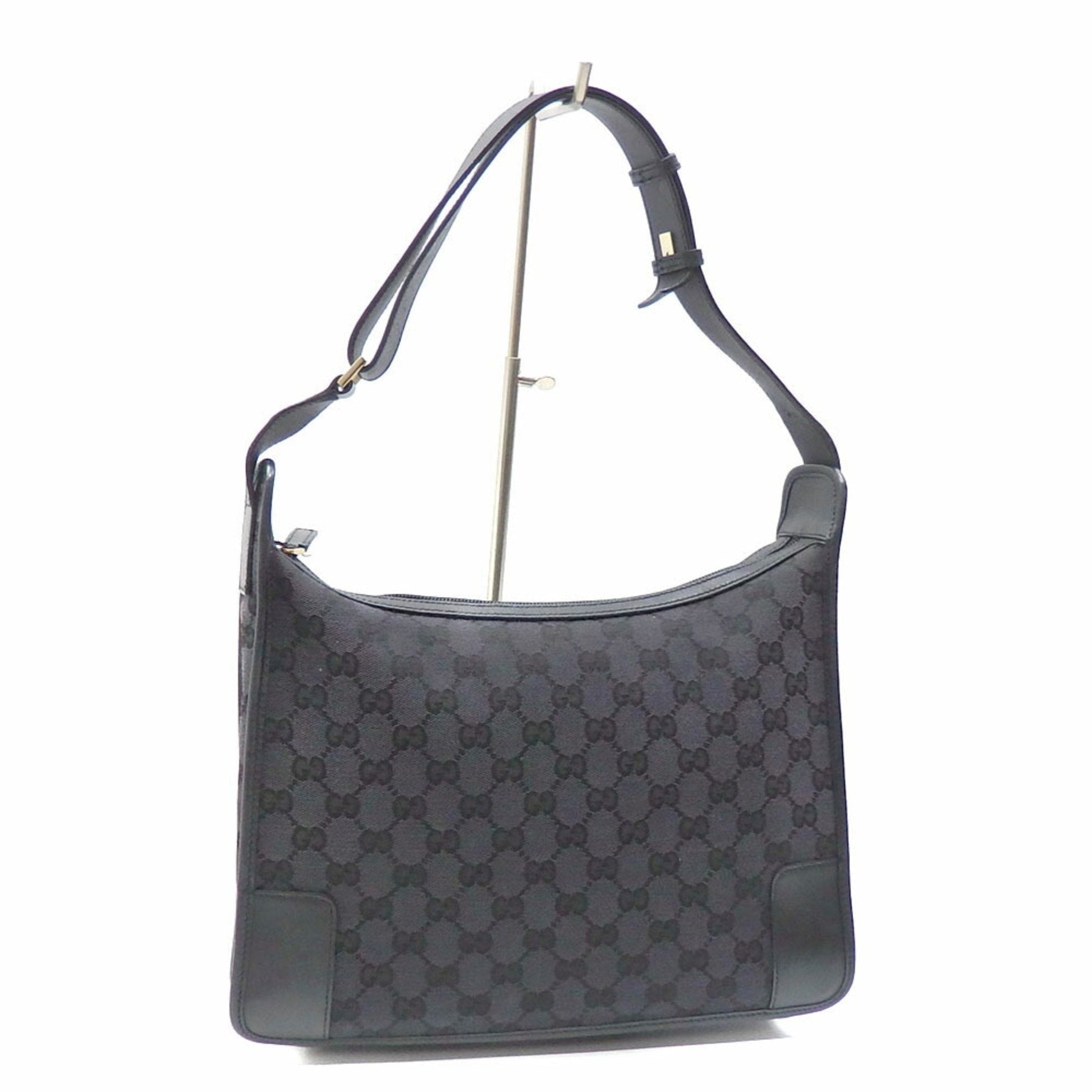 Gucci Lou Leather Canvas Shoulder Bag