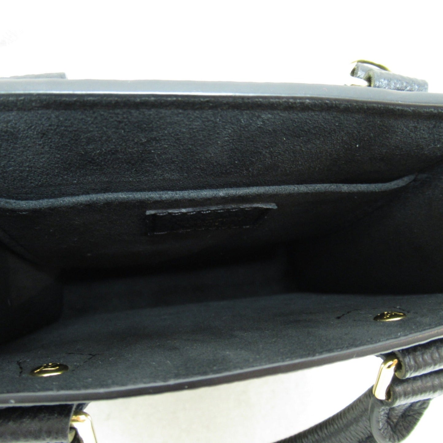LOUIS VUITTON Petit Sac Plat Shoulder Bag Black Beige Monogram empreinte leather