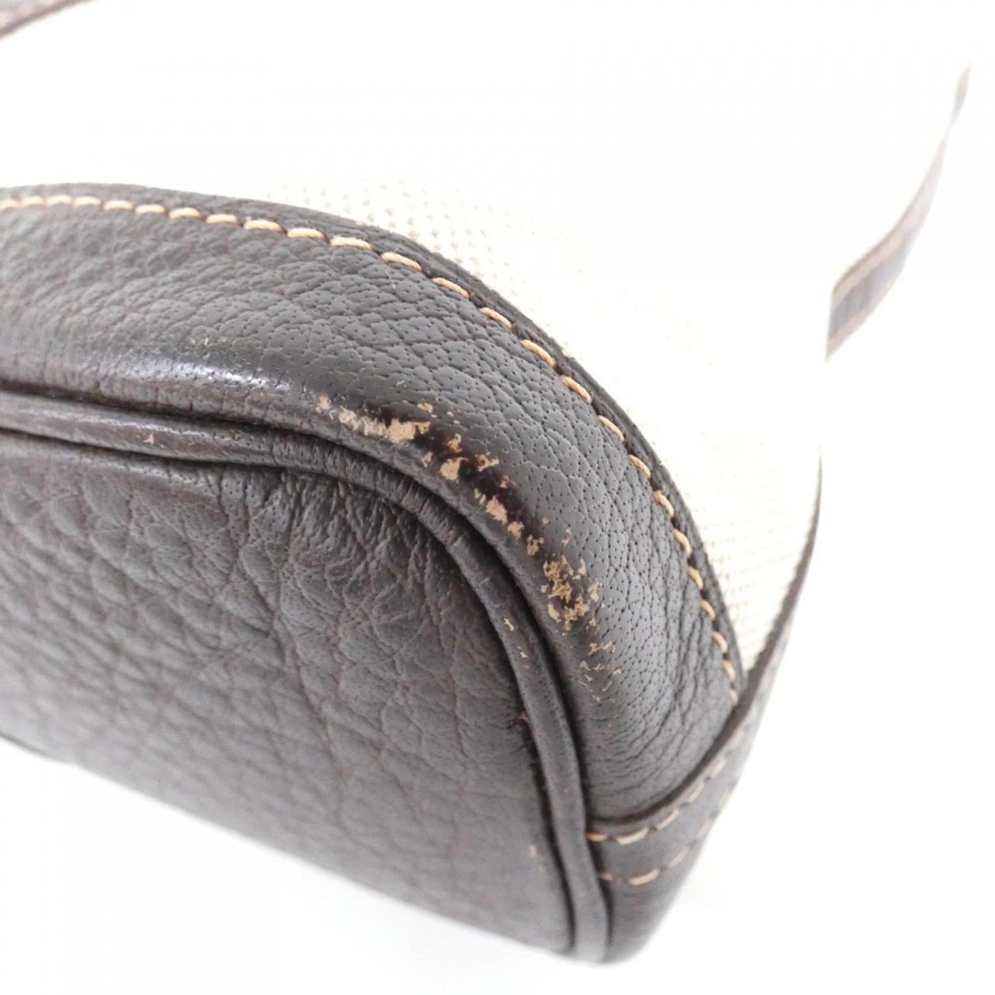 Hermes Brown Toile H Handbag ( )