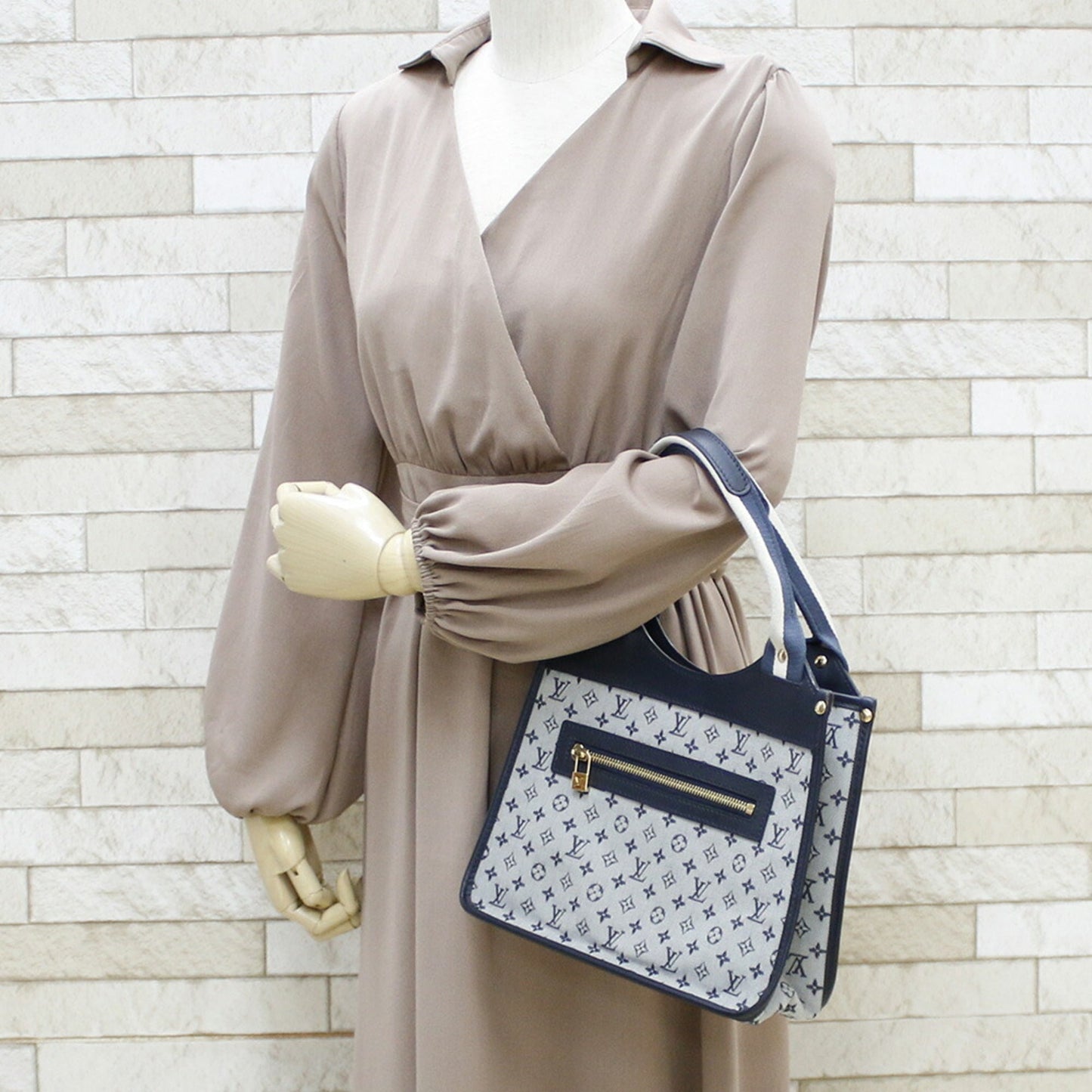 Louis Vuitton Handbag Monogram Mini Sack Catline Blue Ladies Canvas