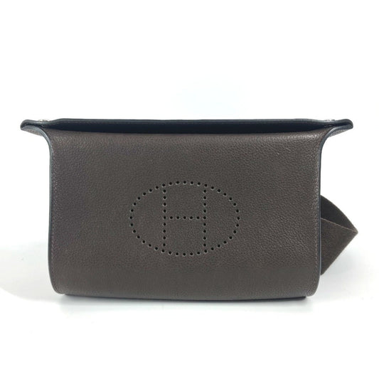 Hermes Dark Brown Togo Leather Pochette Shoulder Bag ( )