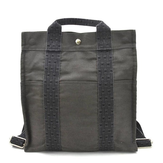 Hermes Dark Gray Canvas Backpack ( )