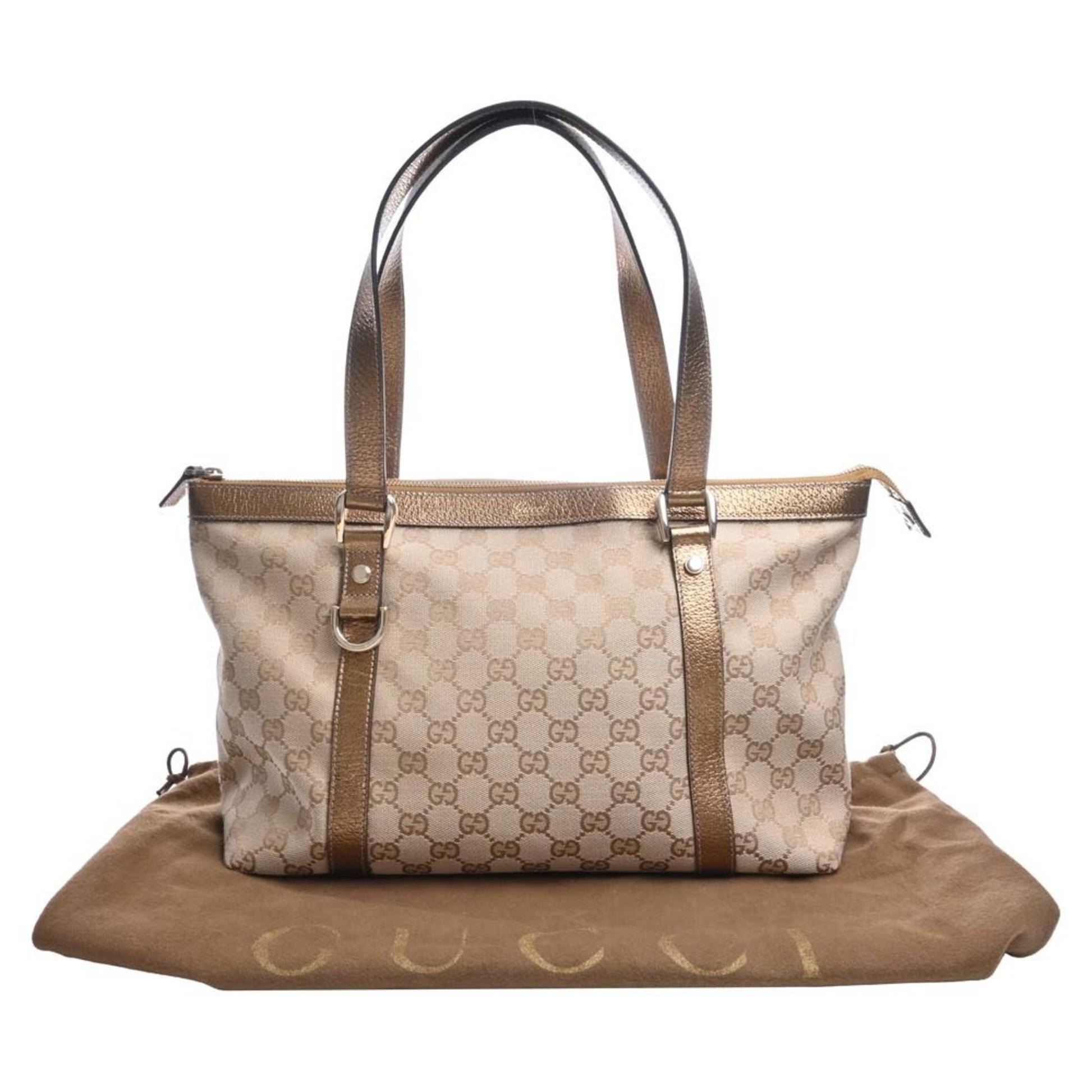 Gucci Leather Canvas Tote