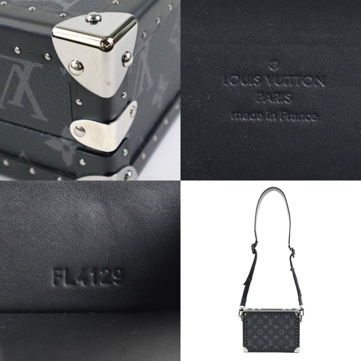 LOUIS VUITTON Shoulder Bag Monogram Eclipse Clutch Box/Monogram Dark Gray Men's