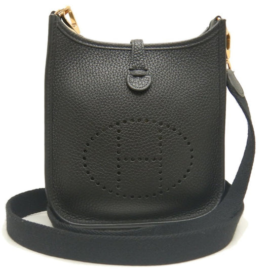 Hermes Evelyne Black Taurillon Clemence Leather Shoulder Bag ( )