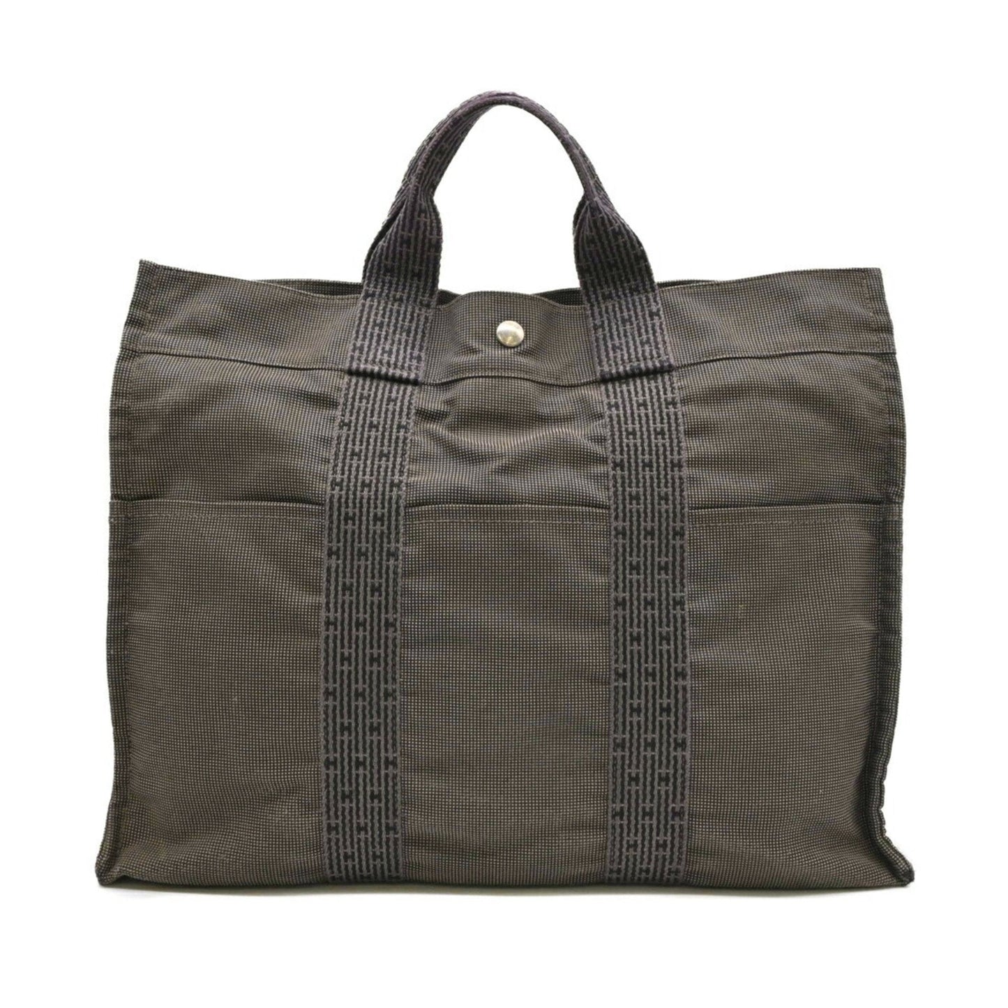 Hermes Gray Nylon Canvas Tote Bag ( )
