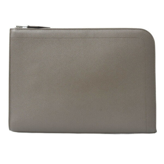 Hermes Kara Gray Epsom Leather Clutch Bag ( )