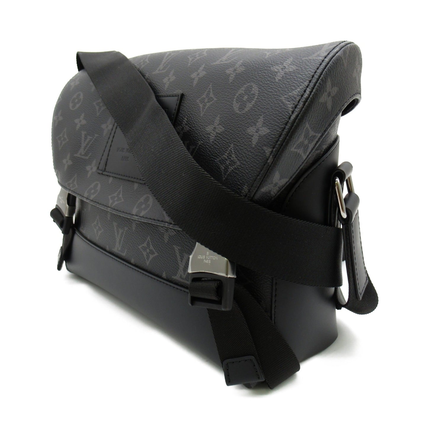 LOUIS VUITTON Messenger voyage PM Black PVC coated canvas Handbag