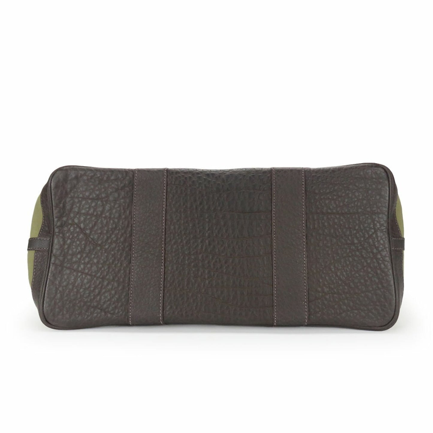 Hermes Brown Khaki Canvas Leather Tote Bag ( )
