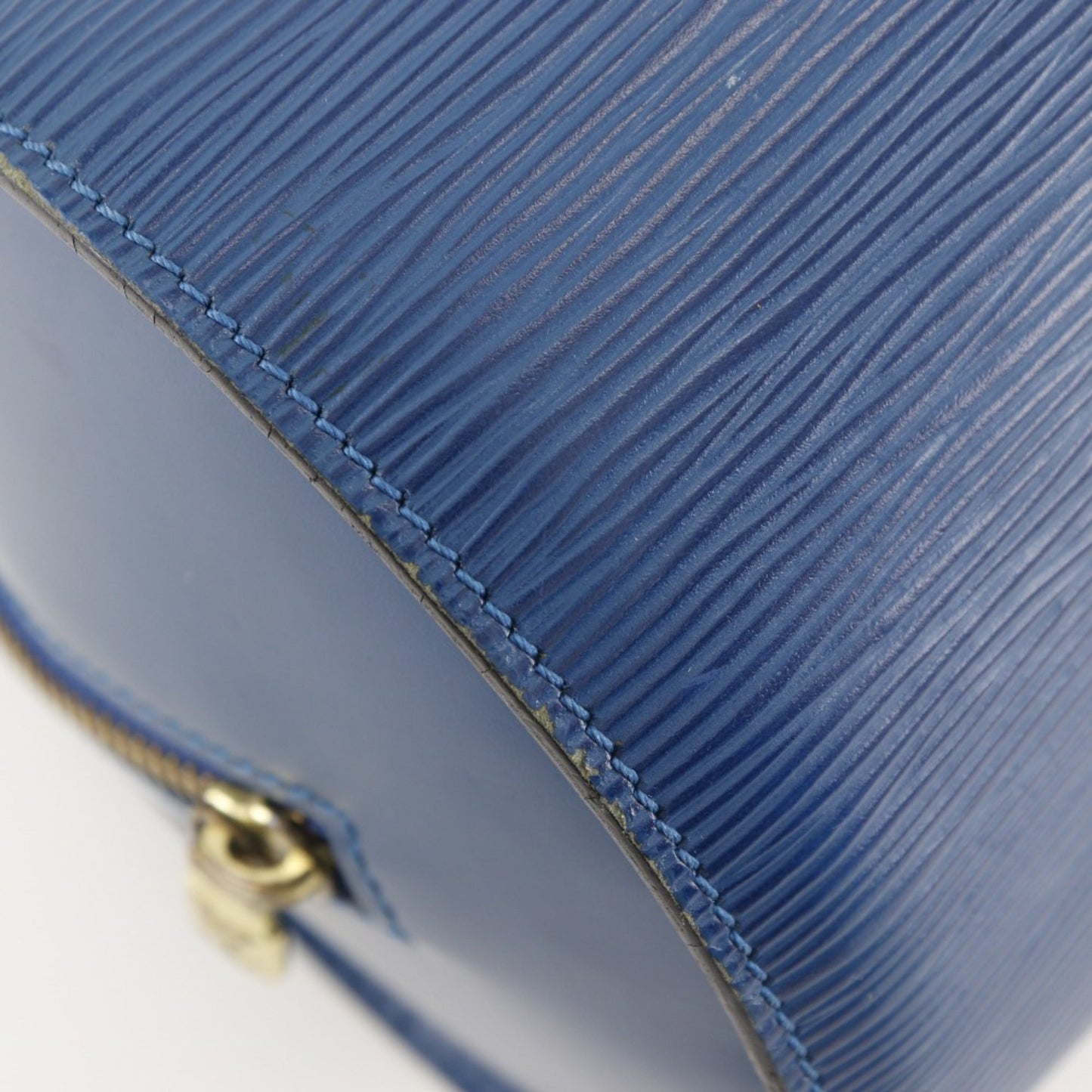 LOUIS VUITTON Soufflot HandBag Epi Leather Toledo Blue Made in 1995 Zipper Women's