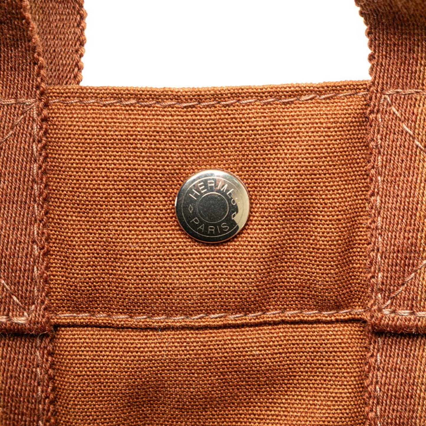 Hermes Fourre Tout Brown Canvas Leather Tote Bag ( )