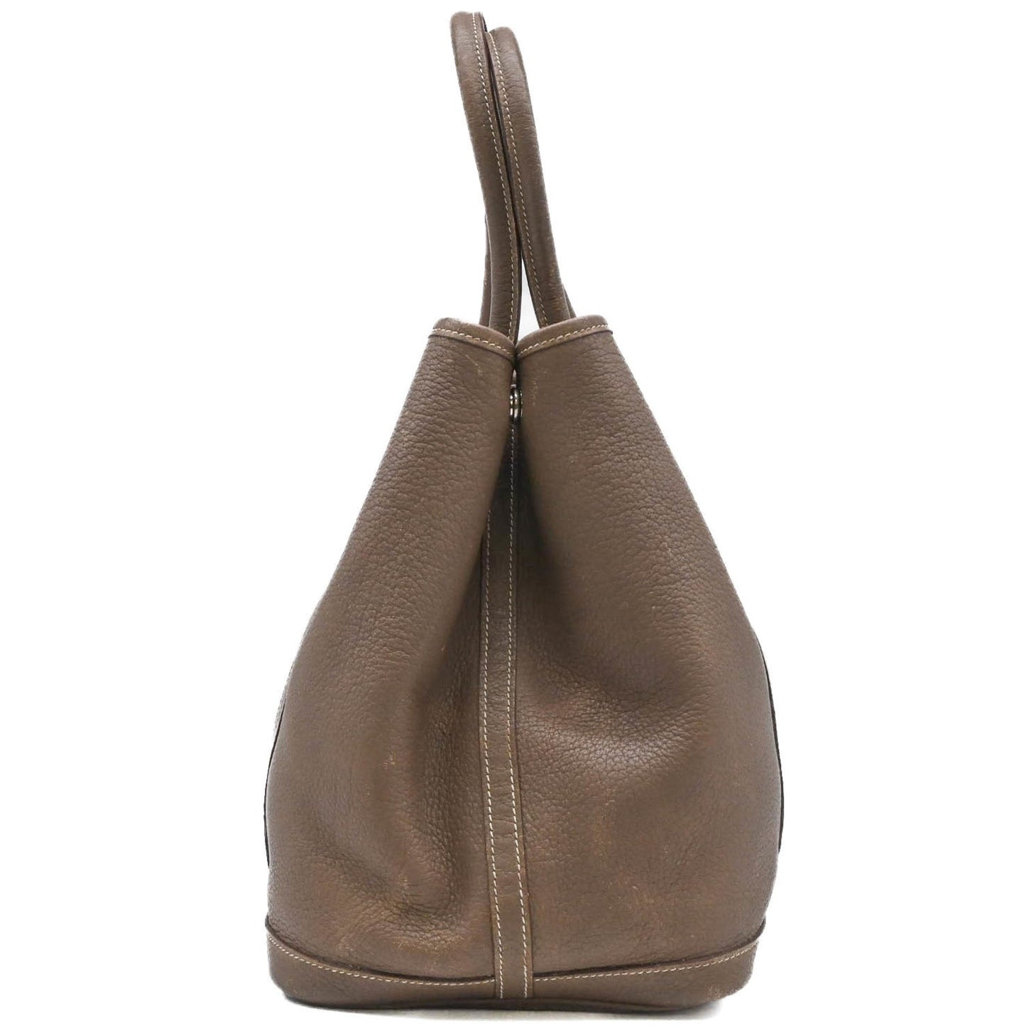 Hermes Garden Etoupe Gray Grayish Negonda Leather Handbag Tote Bag ( )