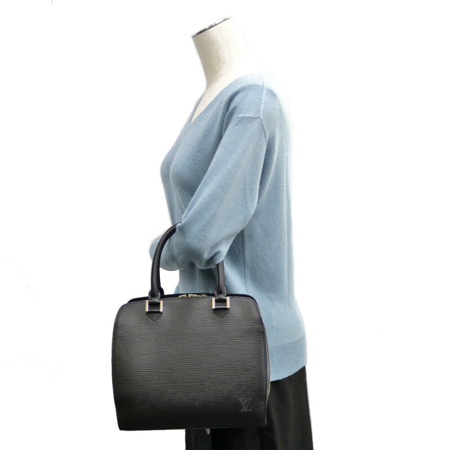 LOUIS VUITTON Pont Neuf Epi HandBag Leather Black Women's
