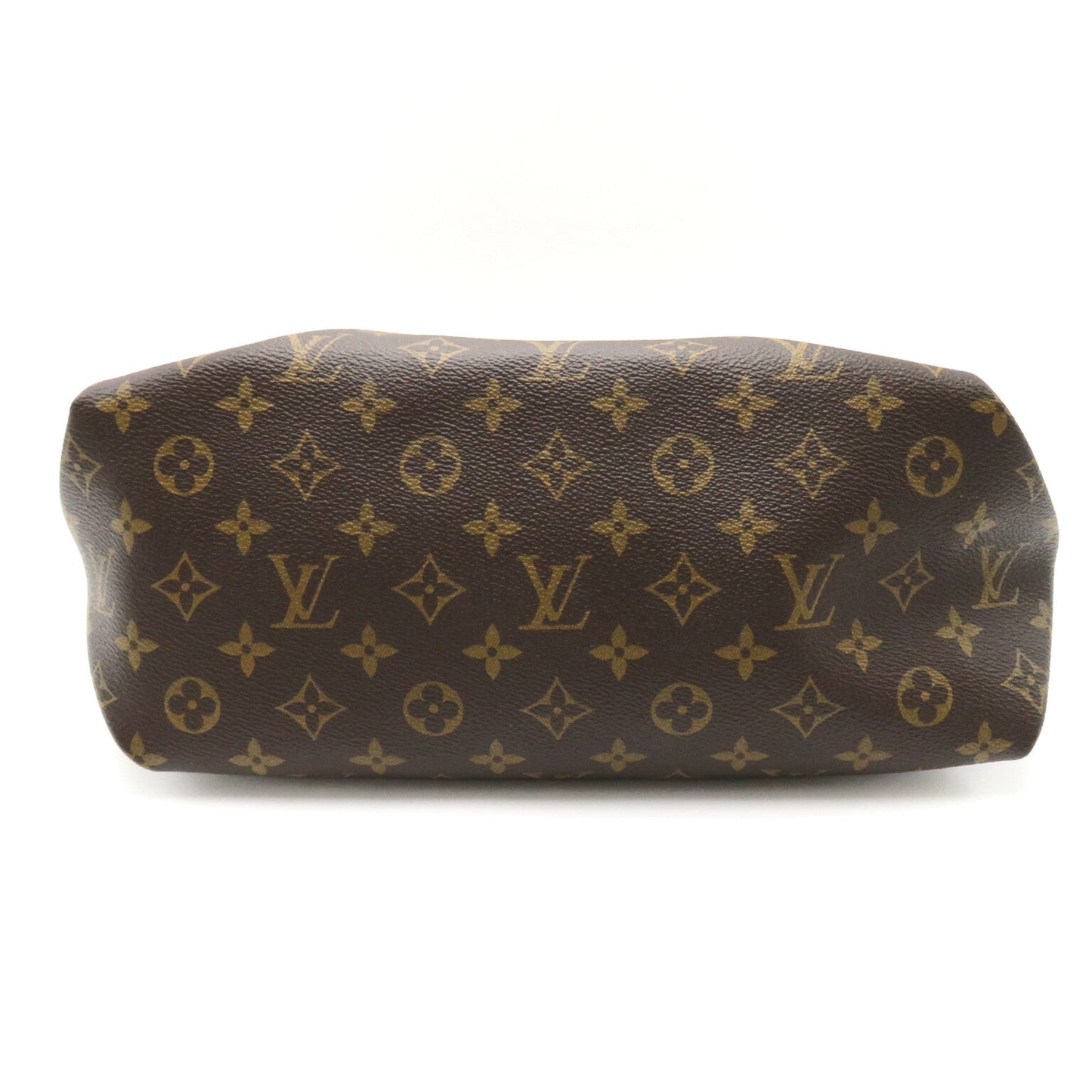 LOUIS VUITTON Flower zip tote MM Brown Red Bordeaux Monogram PVC coated canvas leather