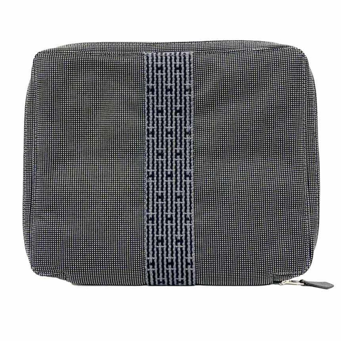 Hermes Gray Nylon Canvas Pouch ( )