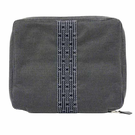 Hermes Gray Nylon Canvas Pouch ( )
