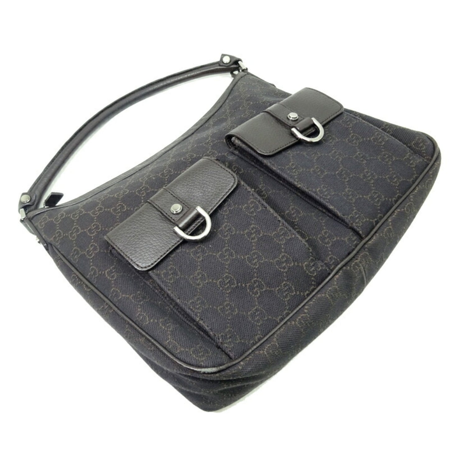 Gucci Leather Canvas Shoulder Bag