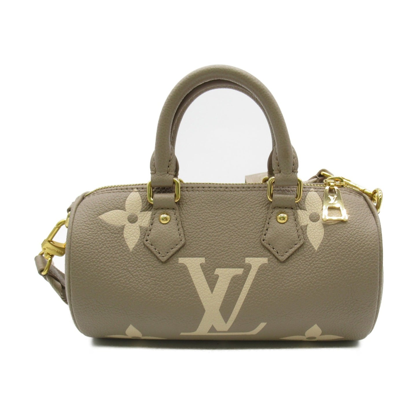 LOUIS VUITTON Papillon BB Shoulder Bag Beige Turtle claim Monogram empreinte leather