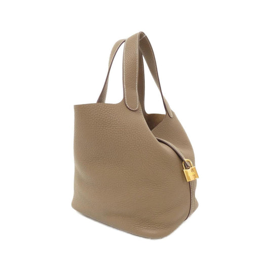 Hermes Etoupe Gray Taurillon Clemence Leather Handbag ( )