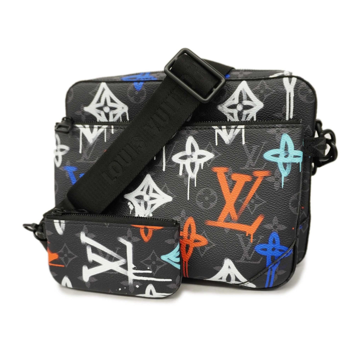 LOUIS VUITTONAuth Monogram Eclipse Trio Messenger Men's Shoulder Bag