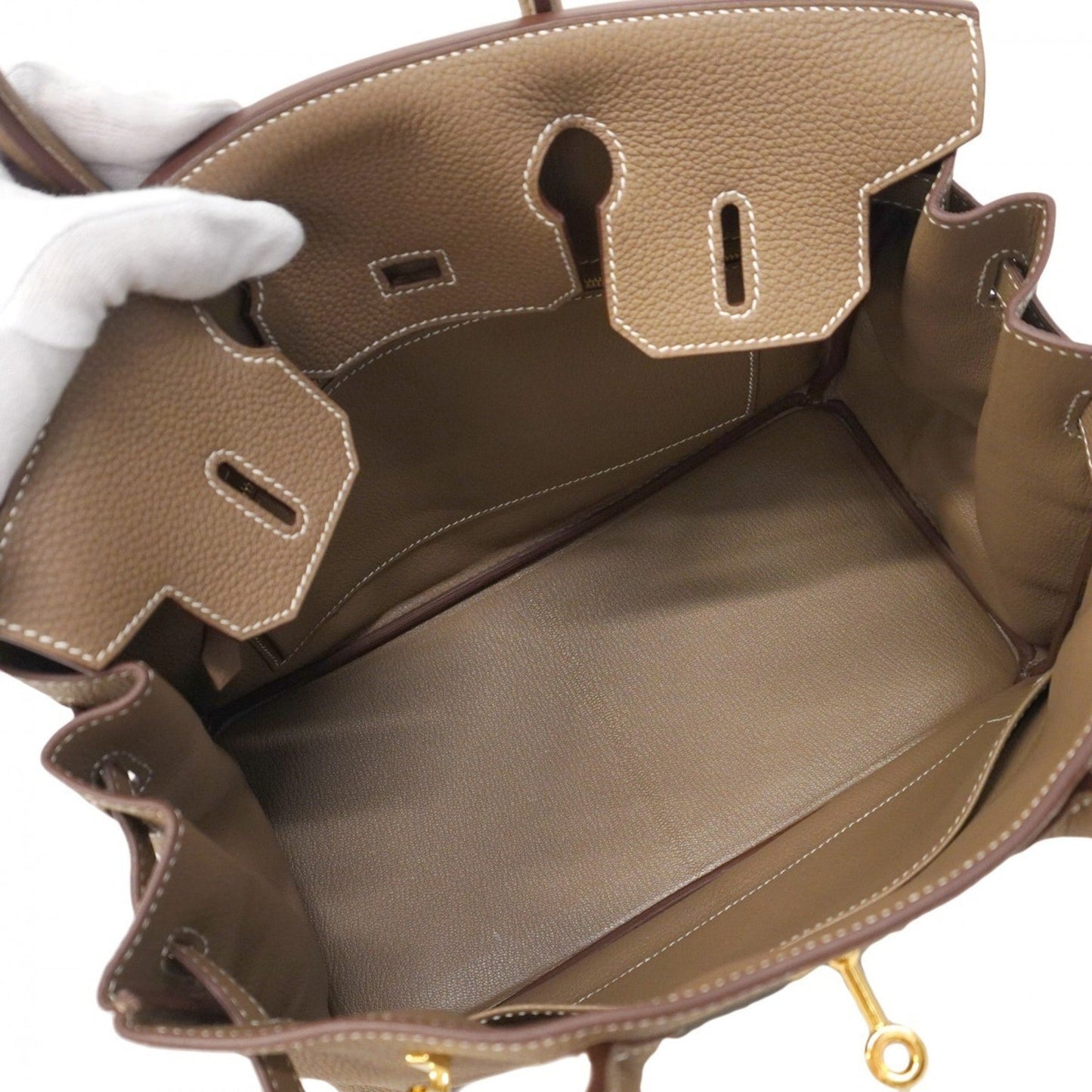 Hermes Etoupe Gray Togo Leather Handbag ( )