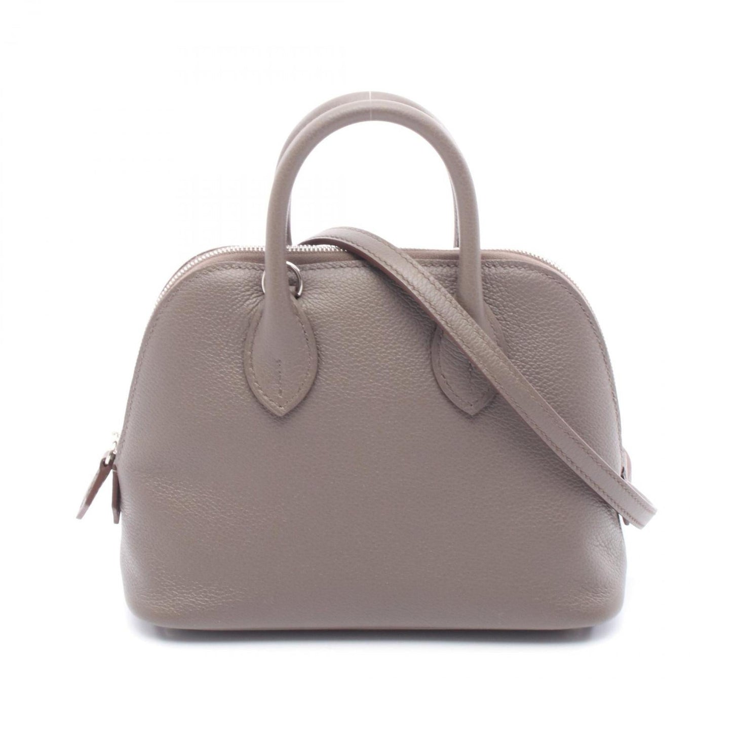 Hermes Bolide Etain Gray Leather Handbag ( )