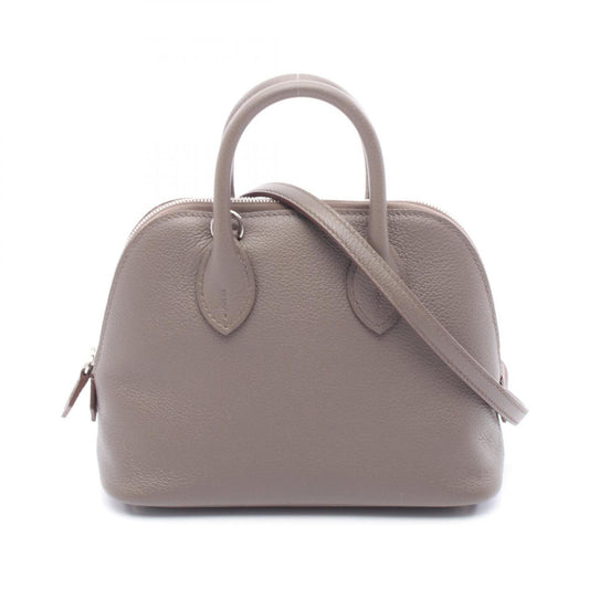 Hermes Bolide Etain Gray Leather Handbag ( )