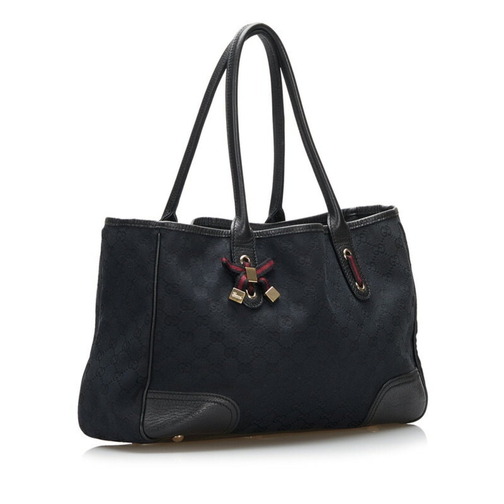 Gucci Lou Leather Canvas Tote