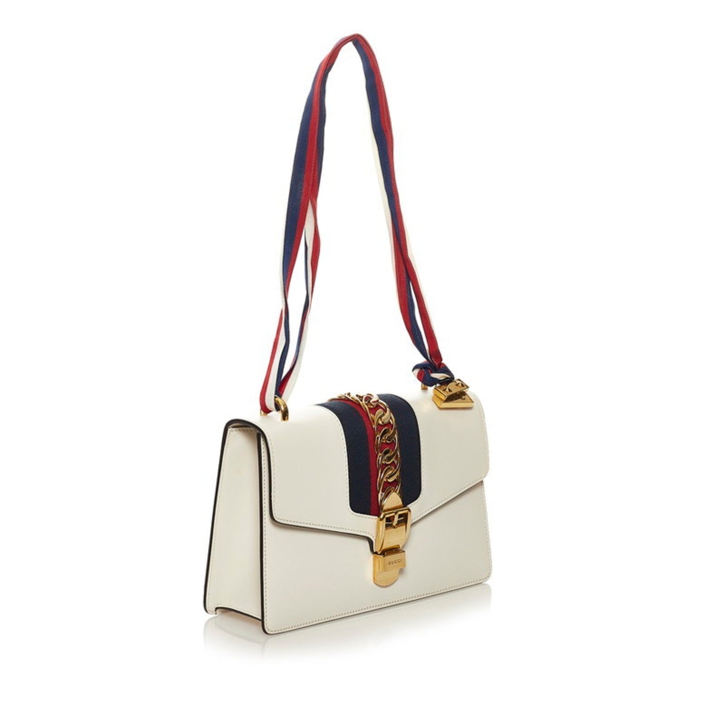 Gucci Sylvie White Leather Shoulder Bag Style 1