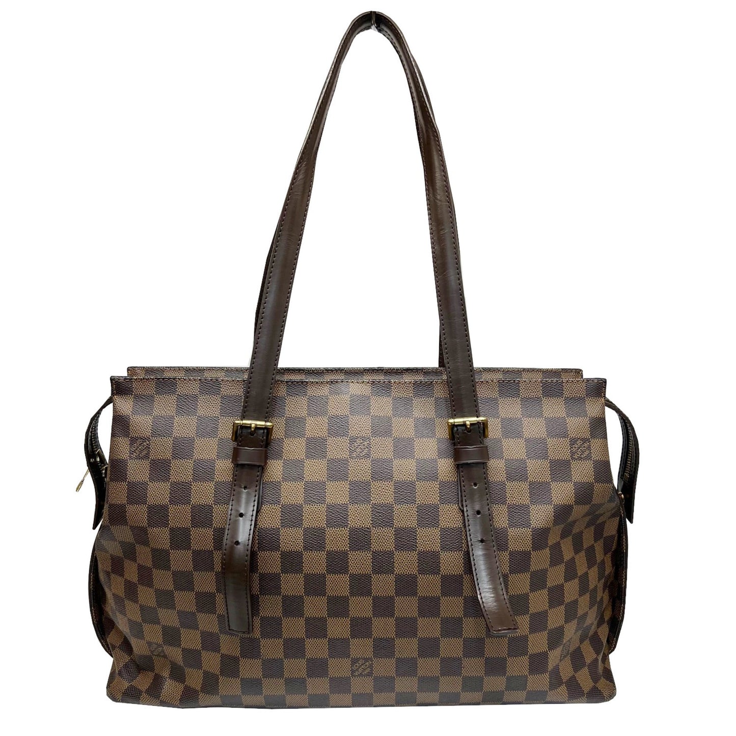 Louis Vuitton Damier Chelsea Tote Bag Shoulder PVC Leather Brown Men's Women's