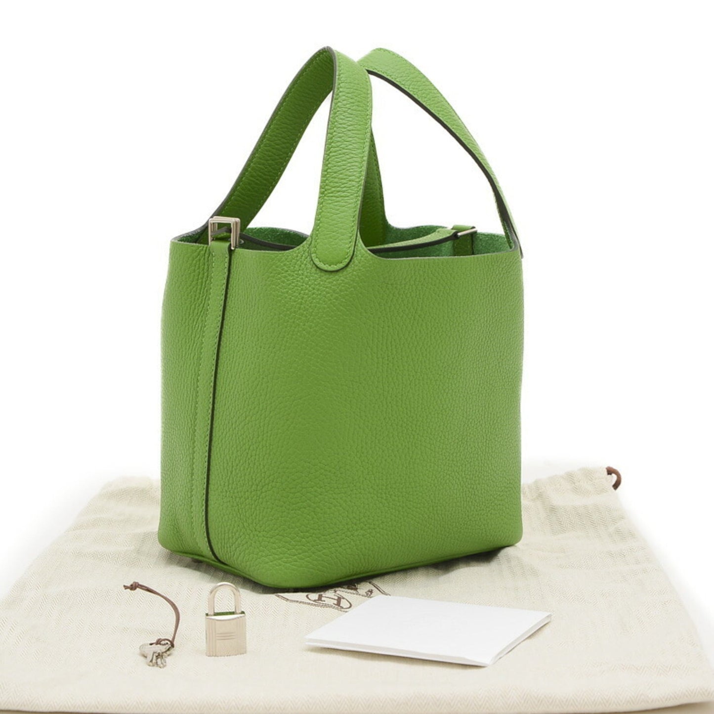 Hermes Green Vert Taurillon Clemence Leather Handbag ( )