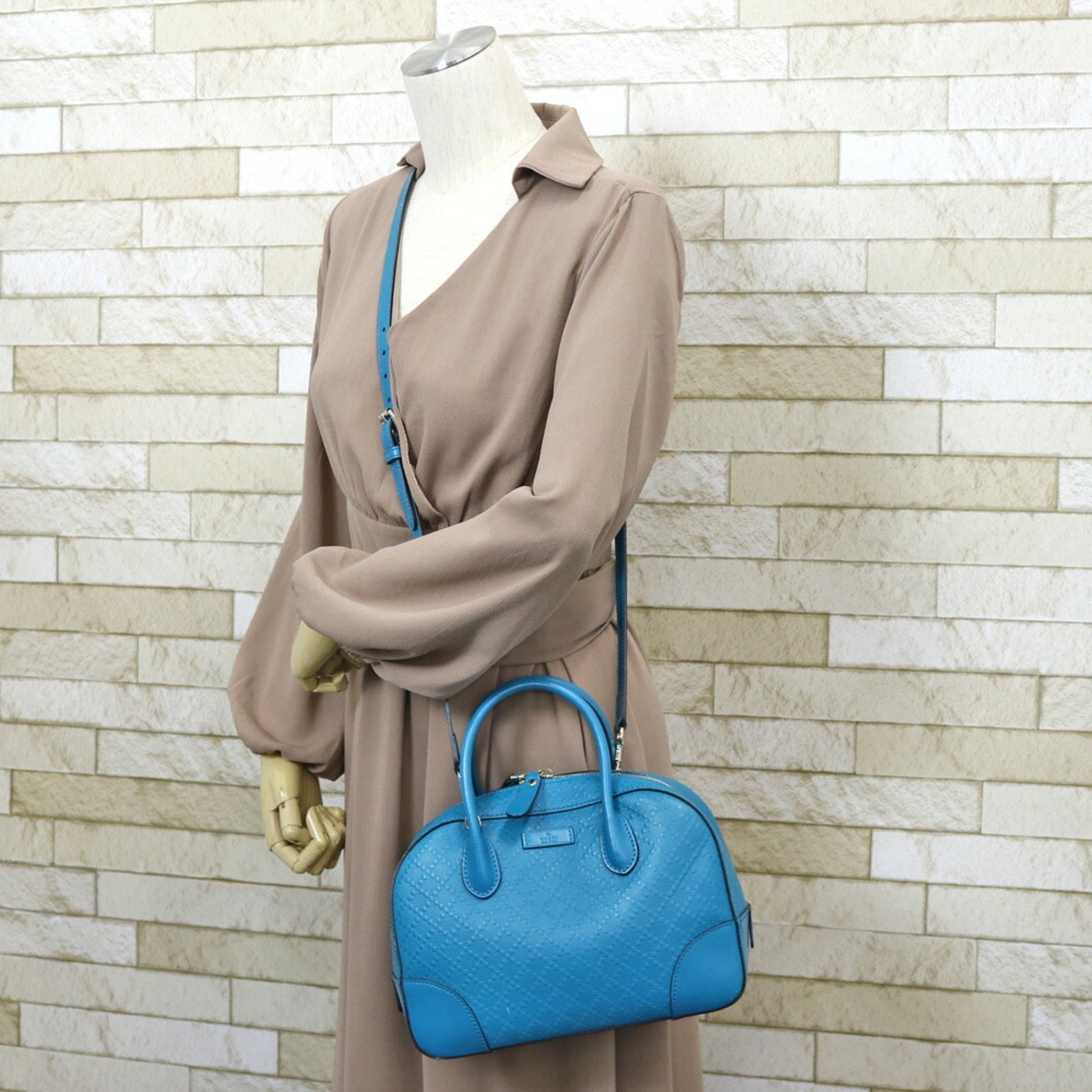 Gucci Blue Leather Shoulder Bag Style 1