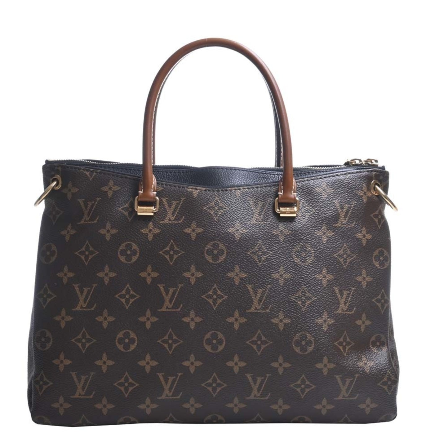LOUIS VUITTON Monogram Pallas HandBag Brown/Black Ladies