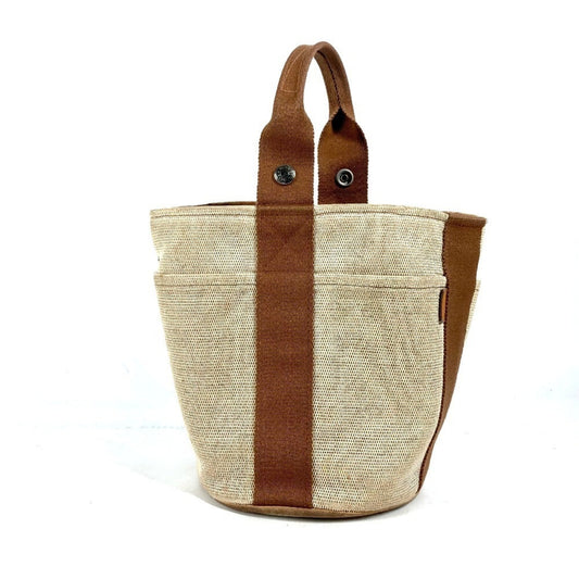 Hermes Brown Canvas Handbag ( )