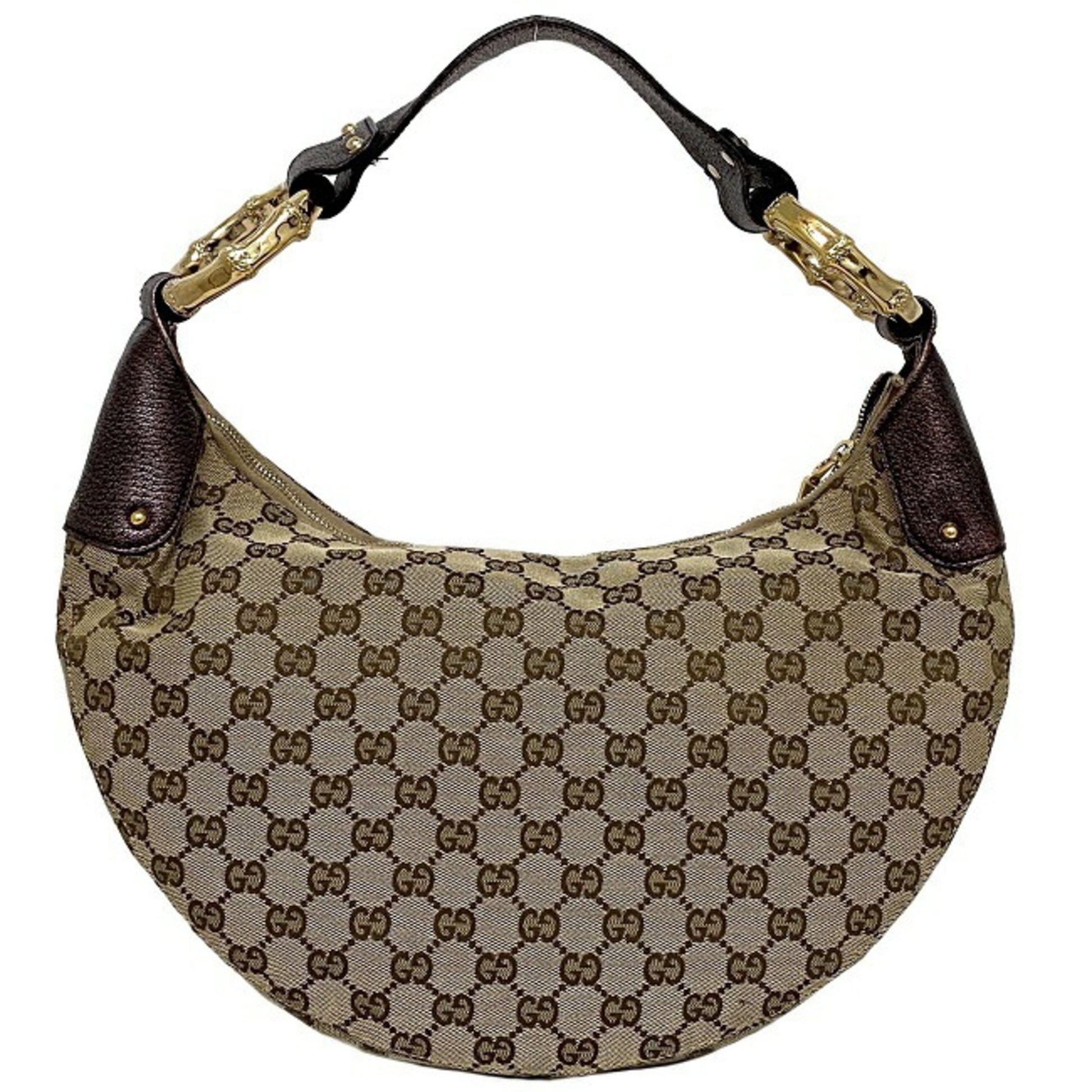 Gucci Lou Leather Canvas Shoulder Bag