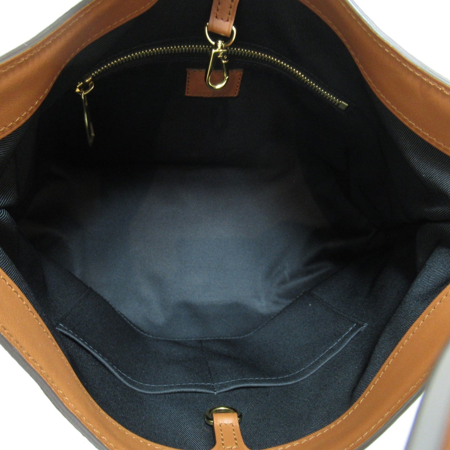 LOUIS VUITTON Hobo Dauphine MM Shoulder Bag Brown Black Monogram Reverse PVC coated canvas