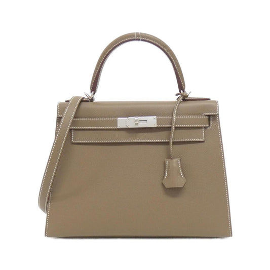 Hermes Kelly Etoupe Gray Epsom Leather Handbag ( )