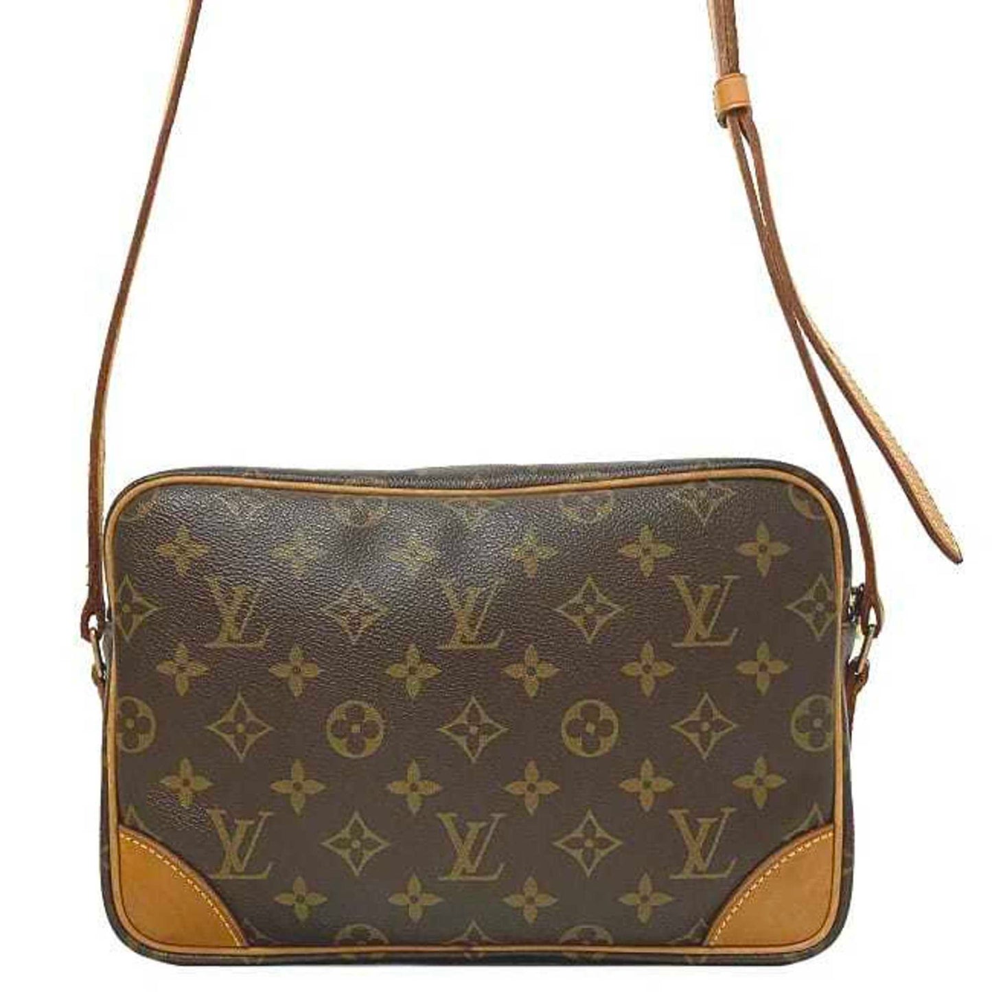 LOUIS VUITTON Shoulder Bag Trocadero 27 Brown Beige Gold Monogram Canvas Nume