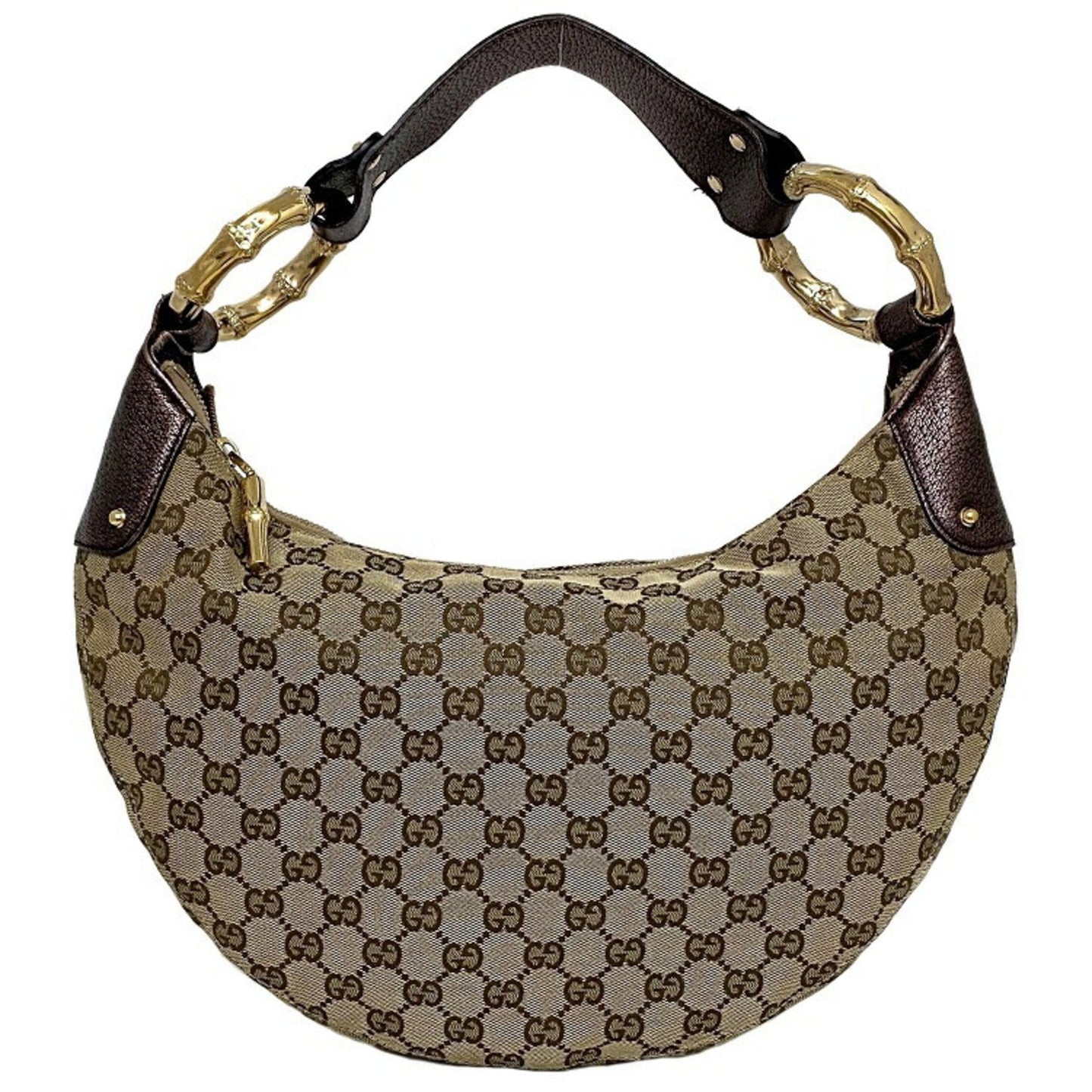 Gucci Lou Leather Canvas Shoulder Bag