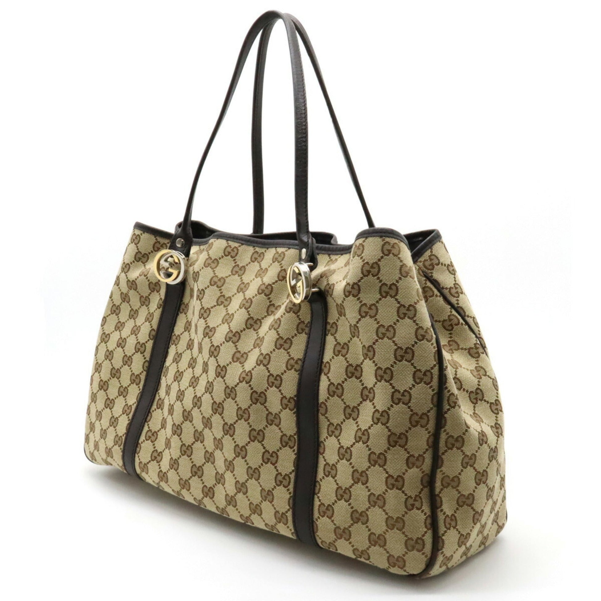 Gucci Leather Canvas Tote