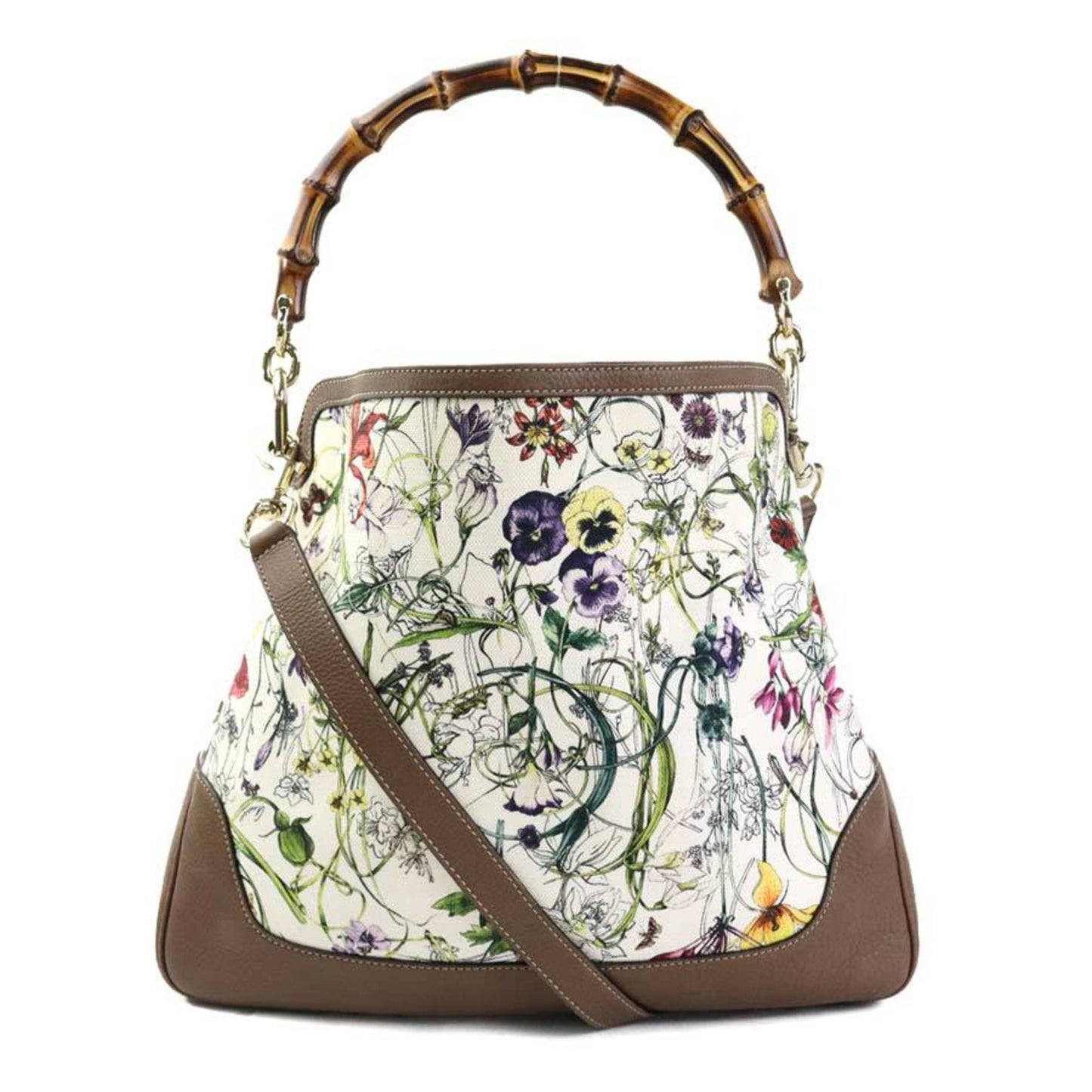 Gucci Leather Canvas Shoulder Bag