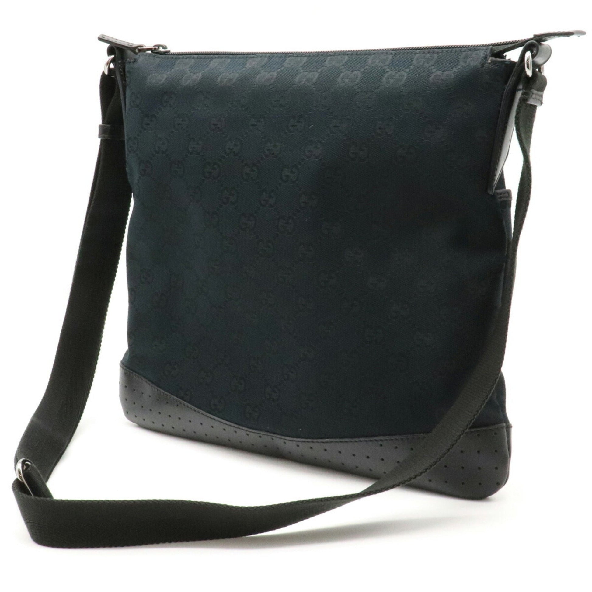 Gucci Lou Leather Canvas Shoulder Bag